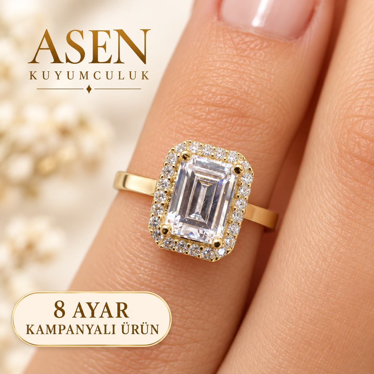 BAGET TAŞLI YÜZÜK