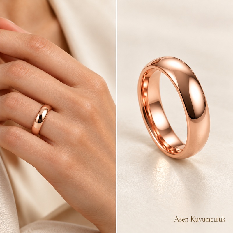 6 MİLİM ROZ GOLD KLASİK ALYANS