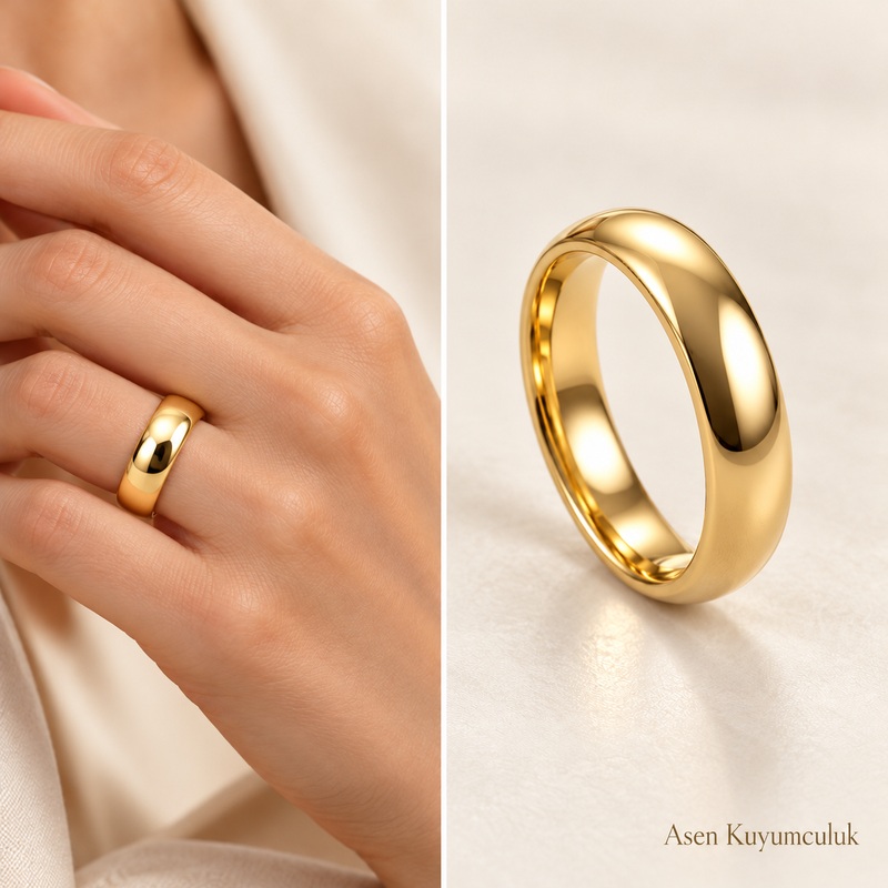 6 MİLİM GOLD RENK KLASİK ALYANS