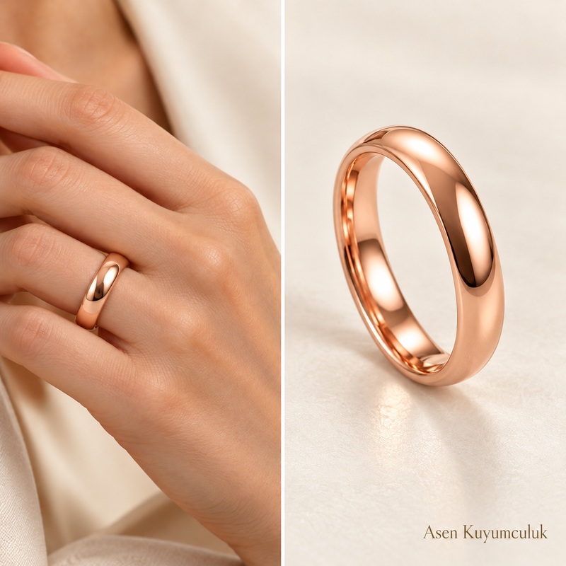 5 MİLİM ROZ GOLD KLASİK ALYANS