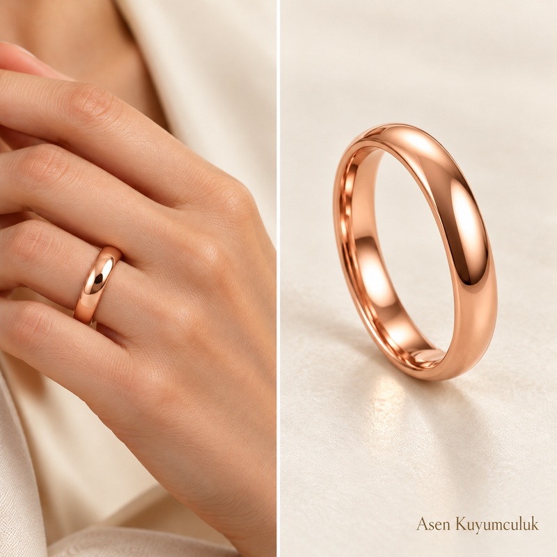 4 MİLİM ROZ GOLD KLASİK ALYANS