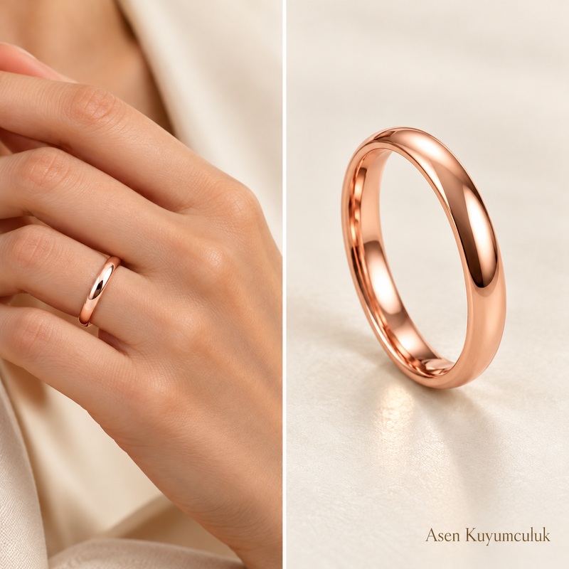 3 MİLİM ROZ GOLD KLASİK ALYANS