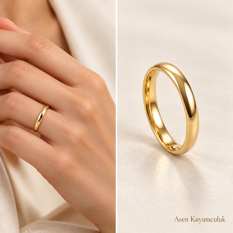 3 MİLİM GOLD RENK KLASİK ALYANS