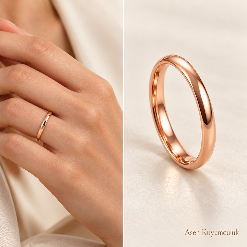 2 MİLİM ROZ GOLD KLASİK ALYANS