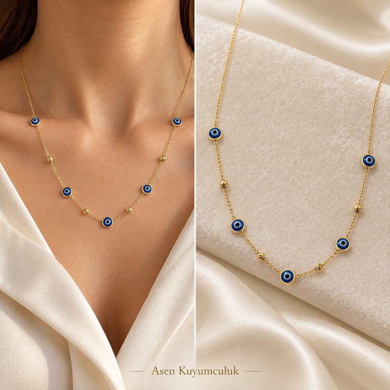 Nazar boncuklu kolye