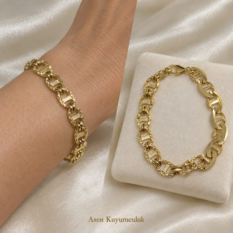 OVAL MARİNEL ZİNCİR BİLEKLİK