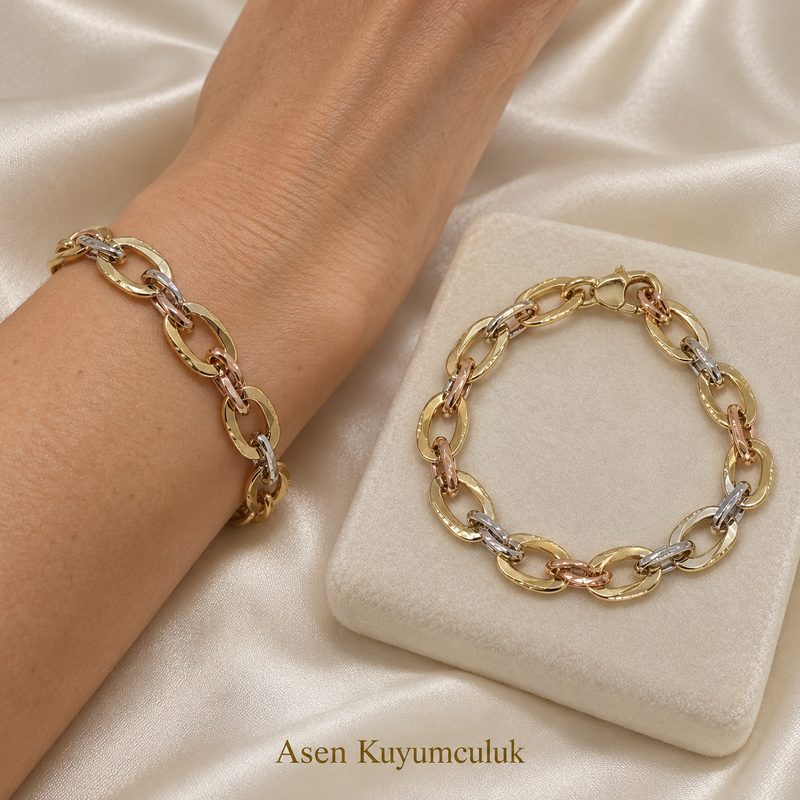 ÜÇ RENKLİ OVAL BİLEKLİK